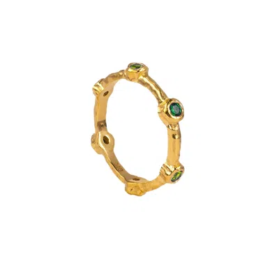 Molly Olivia Women's Rainbow Ring - Green & Peridot