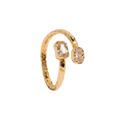 Molly Olivia Women's White / Gold Solstice Ring - White