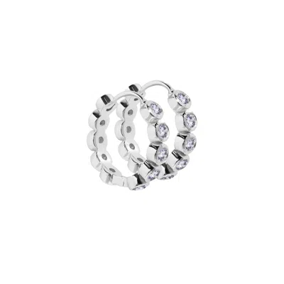 Molly Olivia Women's White / Silver Eclipse Earrings - White, Silver