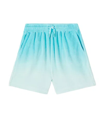 Molo Kids' Abay Ombré Cotton Terry Shorts In Blue