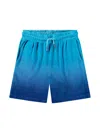 Molo Boy's Abay Ombre Cotton Drawstring Shorts In 蓝色