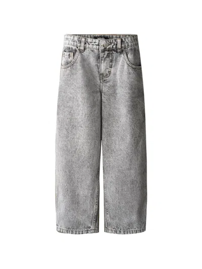 Molo Kids' Acid-wash Five-pocket Jeans In Gray