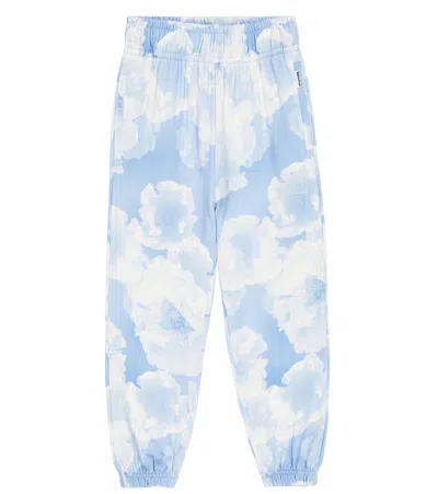 Molo Kids' Adan Printed Cotton Sweatpants In Cloudy Poppies