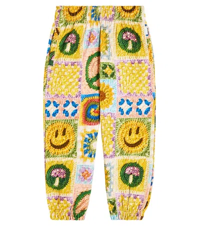 Molo Kids' Adan Printed Cotton Sweatpants In Multicoloured