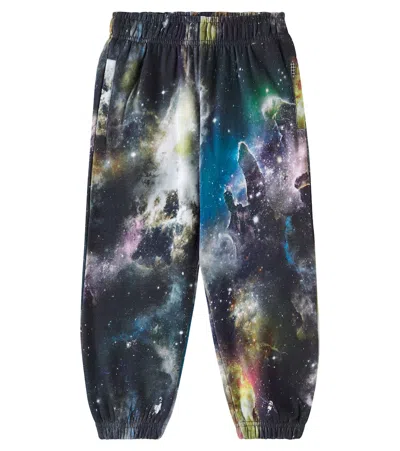 Molo Kids' Adan Printed Cotton Sweatpants In Multicoloured