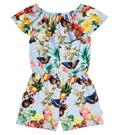 Molo Kids' Bedruckter Playsuit Adda Aus Jersey In Tropical Fruits