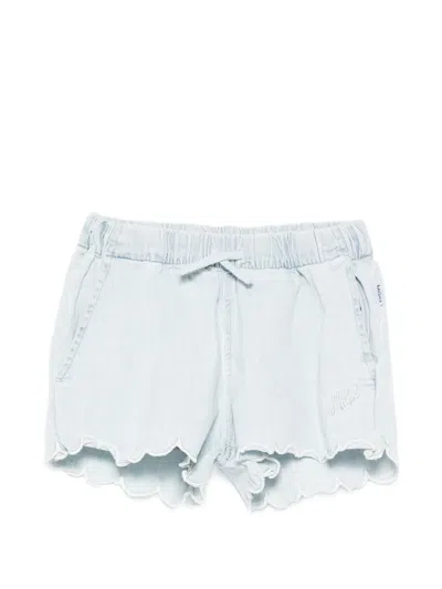 Molo Kids' Addie Scalloped Shorts In Blue