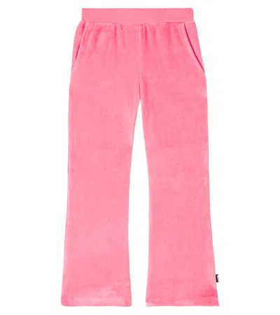 Molo Kids' Adoria Cotton-blend Velvet Sweatpants In Pink