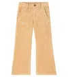 Molo Aida Cotton-blend Corduroy Flared Pants In Brown
