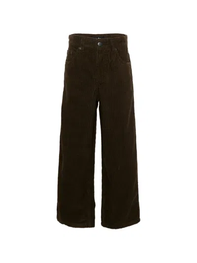 Molo Kids' Aiden Corduroy-texture Trousers In Brown