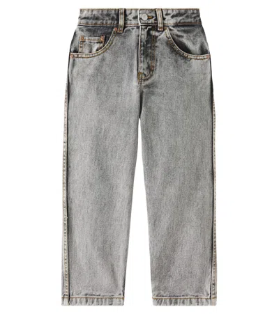 Molo Kids' Aiden Straight Jeans In Grey