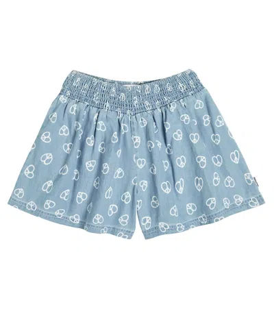 Molo Kids' Bedruckte Shorts Alanis Aus Baumwolle In Love Peace Blue