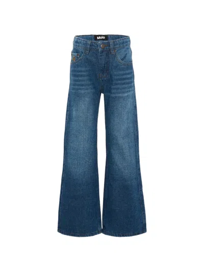 Molo Faded Wide-leg Jeans In Blue