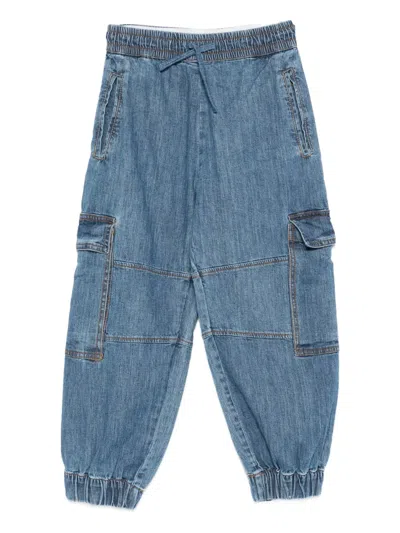 Molo Kids' Aliki Cargo Trousers In Blue