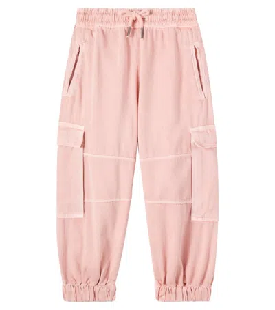 Molo Kids' Aliki Cotton Cargo Pants In Pink