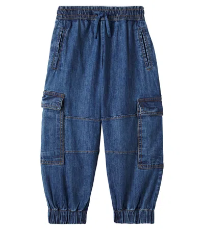 Molo Kids' Aliki Cotton Chambray Pants In Blue