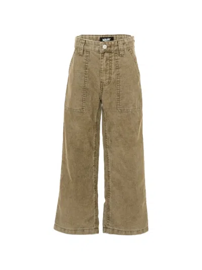Molo Kids' Alton Corduroy-effect Patch-pocket Jeans In Neutrals