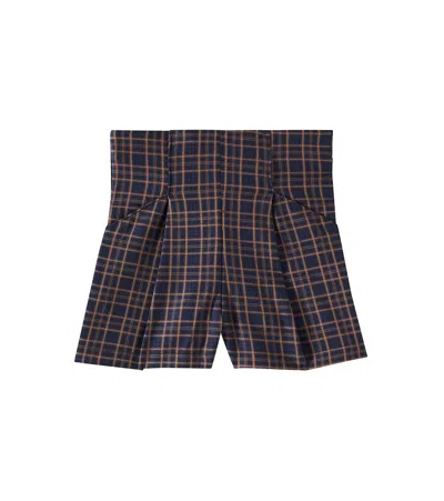 Molo Kids' Alysie Checked Shorts In Blau