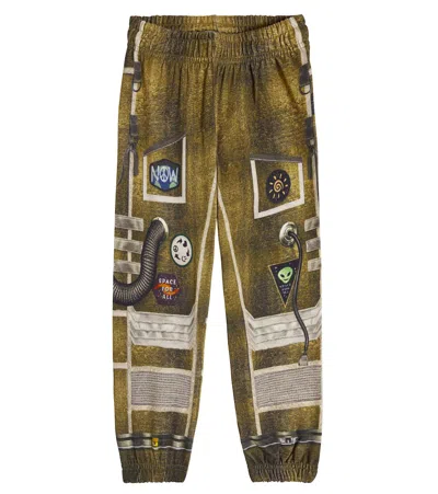 Molo Kids' Am Printed Cotton Sweatpants In Multicoloured