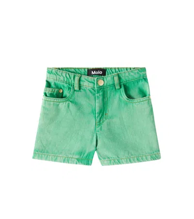 Molo Kids' Amberly Denim Shorts In Green