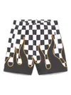 Molo Amil Checked Cotton Jersey Bermuda Shorts In Black