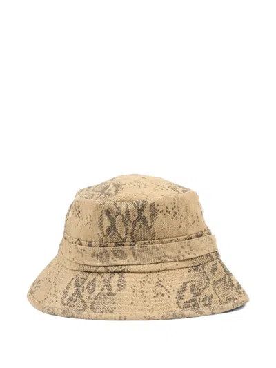 Molo Kids' Animal-print Bucket Hat In Neutral