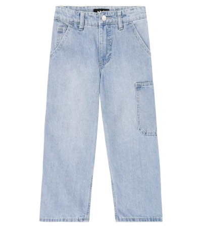 Molo Kids' Archer Wide-leg Jeans In Lightblue Denim