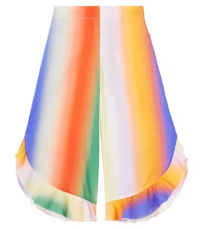 Molo Kids' Aretha Printed Ruffled Cotton Pants In Multicoloured