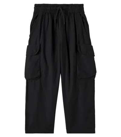 Molo Kids' Argo Cotton Cargo Pants In Black