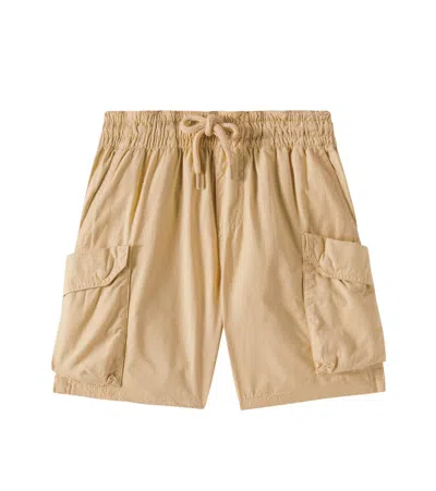 Molo Kids' Argod Cotton Cargo Shorts In Beige