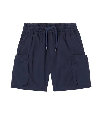 Molo Kids' Argod Cotton Cargo Shorts In Outer Space