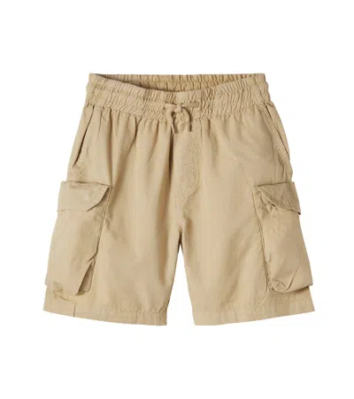 Molo Kids' Argod Cotton Cargo Shorts In Sand