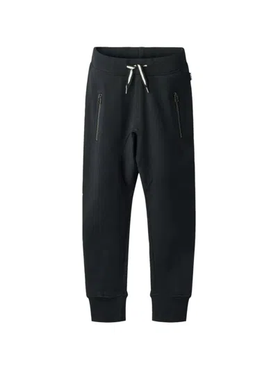 Molo Kids' Ashton Zip-pocket Track Pants In Black