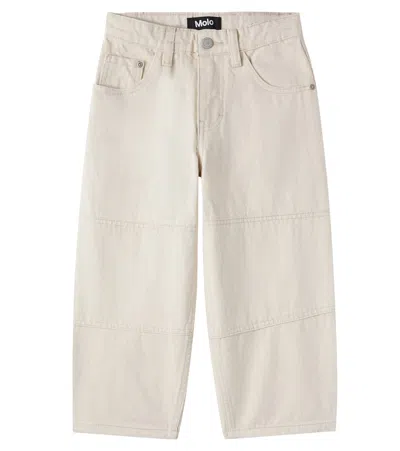 Molo Kids' Askane Wide-leg Jeans In Neutral