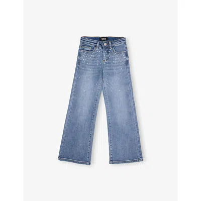 Molo Kids' Rhinestone Denim Asta Embellished Stretch-denim Jean In Blue