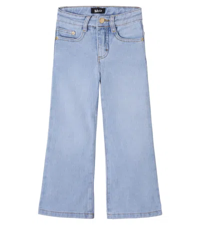 Molo Kids' Asta Wide-leg Jeans In Blue