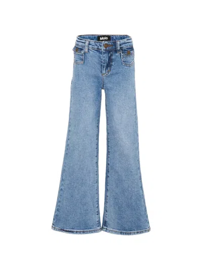 Molo Kids' Atla Wide-leg Jeans In Blue