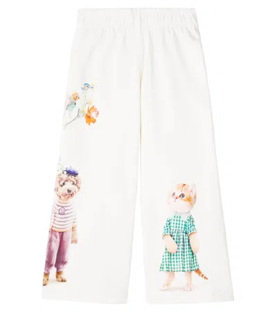 Molo Kids' Aurita Printed Cotton Jersey Sweatpants In Green