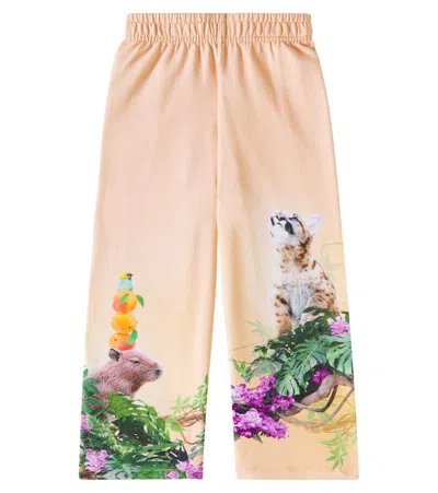 Molo Kids' Aurita Printed Cotton Jersey Sweatpants In Multicoloured