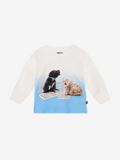 Molo Kids'  Baby Animal Print T-shirt In White