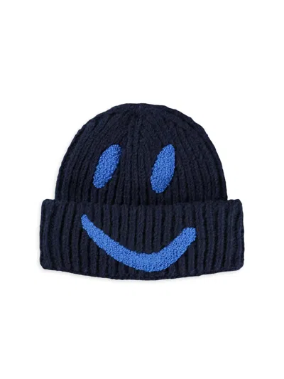 Molo Baby Boy's, Little Boy's & Boy's Kim Smiley Face Beanie In Navy Sky