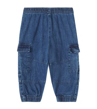 Molo Baby Chambray Cargo Pants In Blue