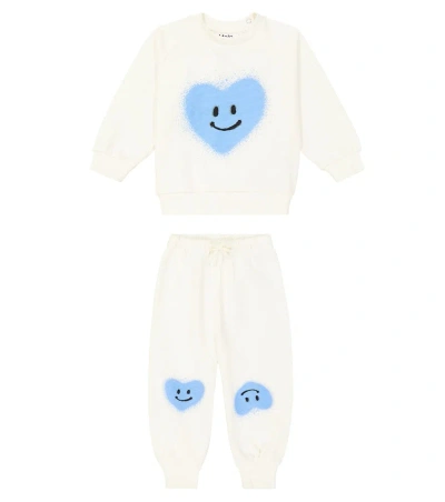 Molo Kids' Baby Disc And Simeon Cotton Jersey Set In White