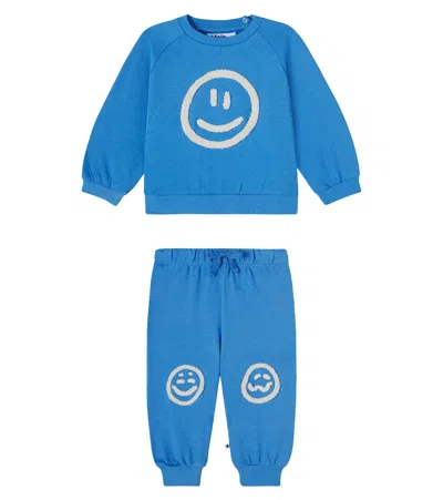 Molo Baby Disc And Simeon Sweatshirt And Sweatpants Set In Blue