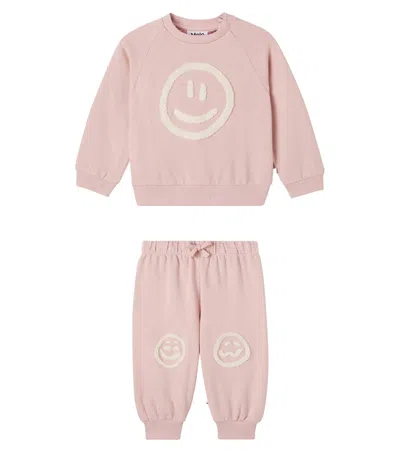 Molo Baby Disc And Simeon Sweatshirt And Sweatpants Set In Pink