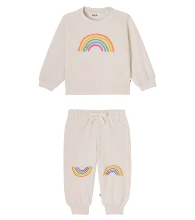 Molo Baby Disc And Simeon Sweatshirt And Sweatpants Set In Neutral