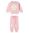 Molo Baby Disc Cotton Sweatshirt And Sweatpants Set In Pink