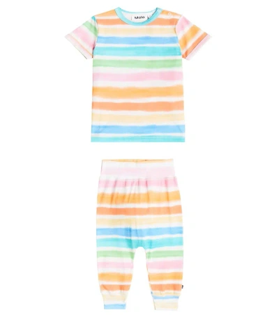 Molo Baby Set Easy And Sammy Aus T-shirt Und Hose In Multicoloured