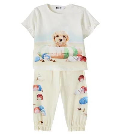 Molo Baby Eline And Selena Cotton-blend T-shirt And Pants Set In Multi