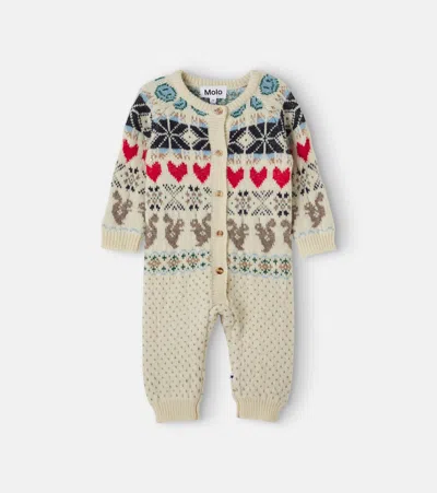 Molo Baby Frej Wool Bodysuit In White